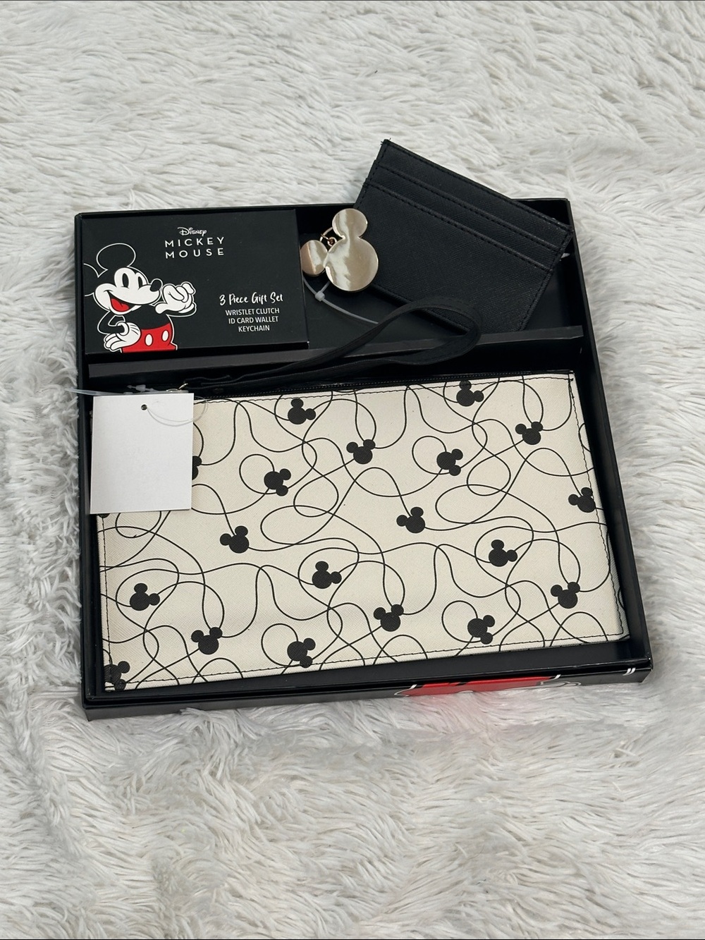 🐛 NWT Disney Mickey Mouse Wristlet, Wallet & Key Chain Gift Set